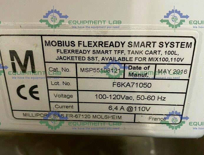 Used Millipore  Mobius FlexReady Solution 100 Liter Mixing Tank Cart