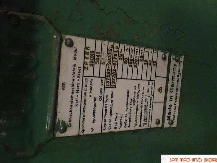 Used WMW  ZFTKK 250x5 Spiral Bevel Gear Generator