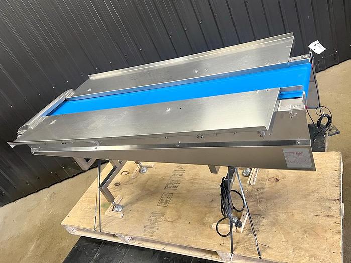 Used USED BELT CONVEYOR, 9" WIDE X 68" LONG, STAINLESS STEEL