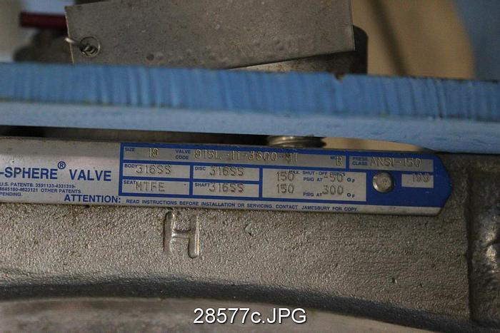 Used Neles Jamesbury 815L-11-3600-UT 18" Air Operated Butterfly #28577