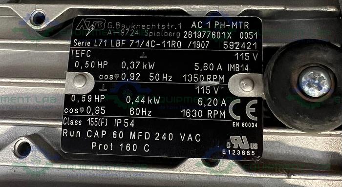 Used Welch  2052B-01 High Capacity  Diaphragm Pump 115V