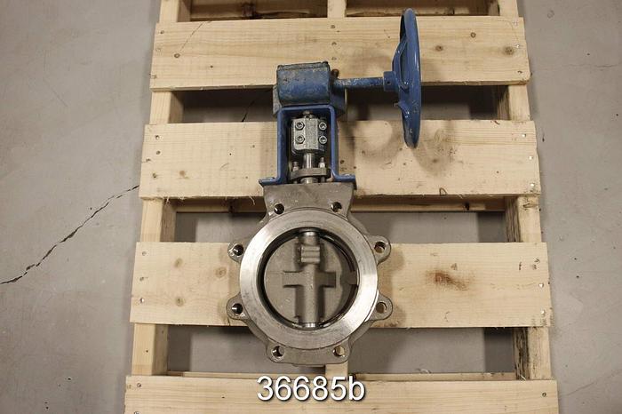 Used Neles Jamesbury 815L-11-3600MT 6" Hand Operated Wafer Sphere Butterfly Valve #36685