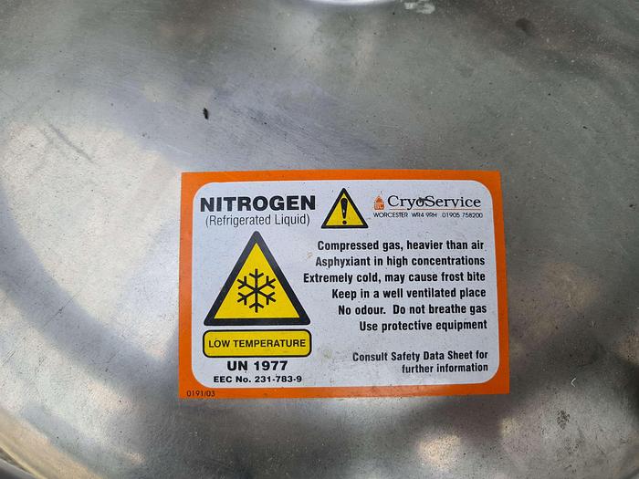 Used Cryoservice 75 Litre Liquid Nirtogen Vessel