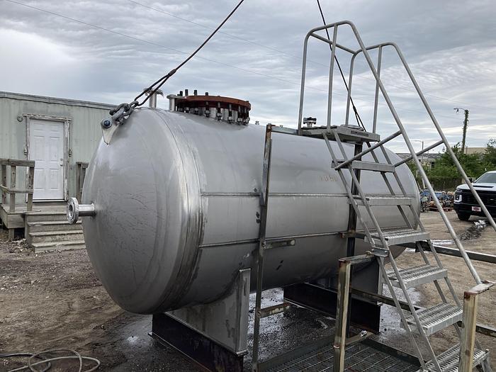 Used Used Crown Iron Works approximately 2000 gallon 904L stainless steel horizontal tank