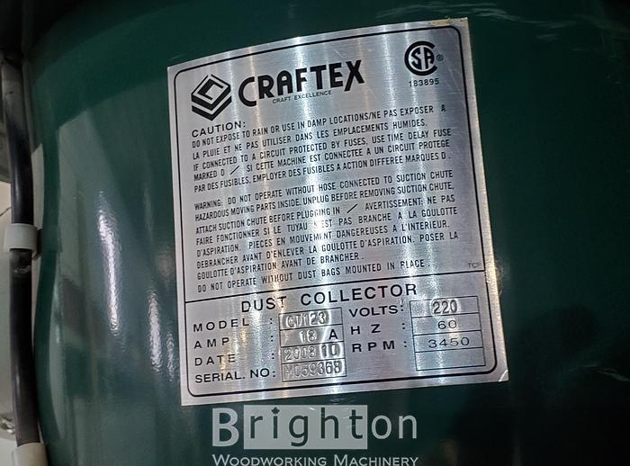 Used 2008 Craftex CT 123, Used Dust Collector, Cyclone