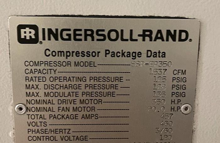 Used 350 HP Ingersoll Rand SSR-EP350 Air Compressor  Low Hours (4 Available)