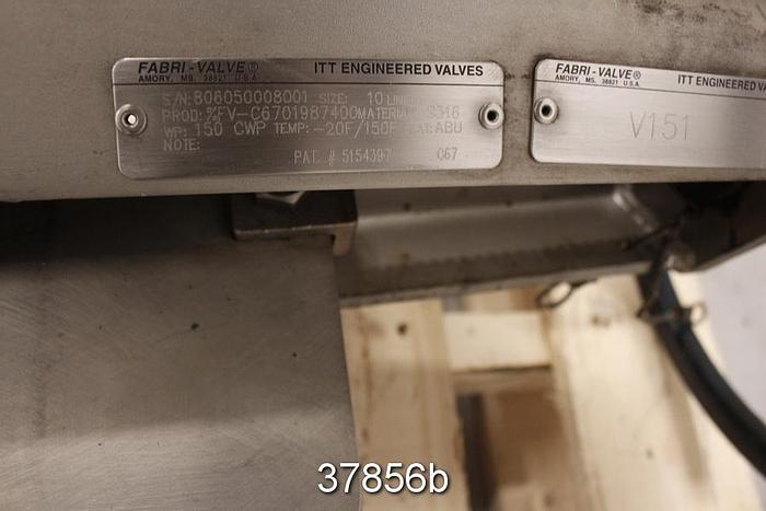 Used Fabri 10" Hand Operated Knife Gate Valve #37856