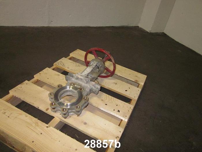 Used FCC  4" Hand Operated Knife Gate Valve #28857