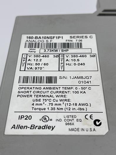 Used Allen-Bradley 160-BA10NSF1P1 Ser C 