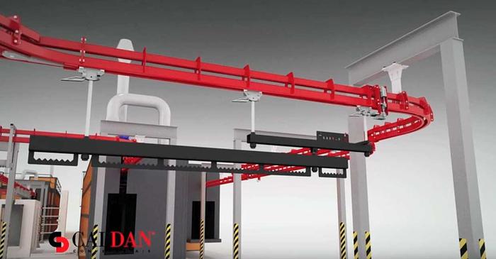 Used 2011 CALDAN A/S Denmark Power and Free overhead conveyor Caldan P&F400