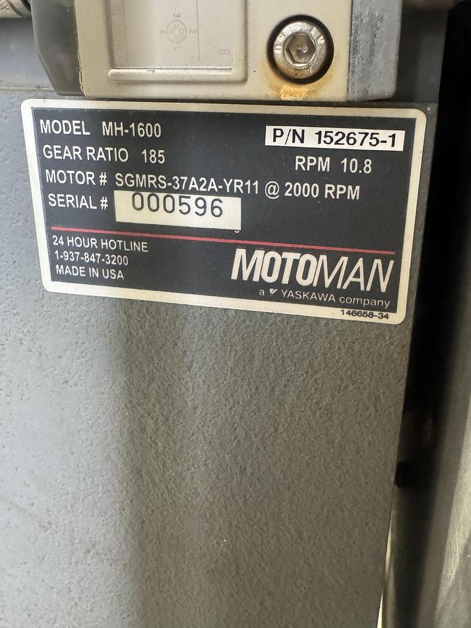 Used MOTOMAN EA1900N MIG WELDING CELL WITH TRUNNION AND 7TH AXIS RTU FOR SALE