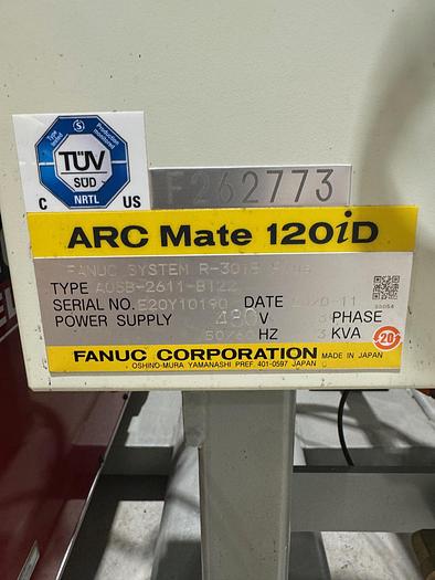 Used FANUC ARC MATE 120iD/12L, DUAL ARM, NEVER USED, R30iB PLUS, LINCOLN R450 WELDING POWER SUPPLY, TILT TURN POSITIONER