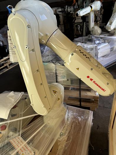 Used KAWASAKI RS007L ROBOTS NEW NEVER USED WITH F CONTROLLERS, TEACH PENDANTS, AND CABLES