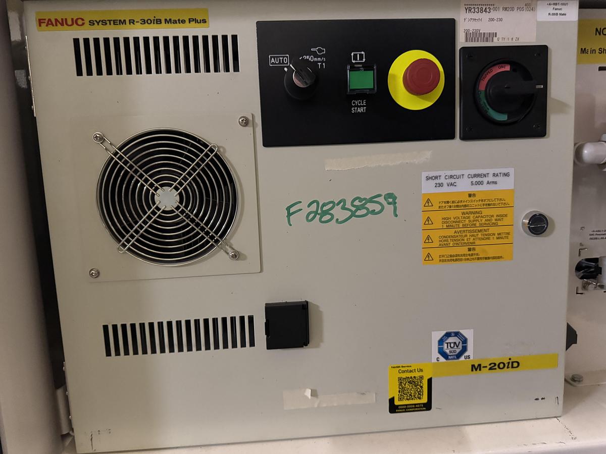 Used FANUC M-20iD/25 ROBOT WITH R-30iB PLUS CONTROLLER, PENDANT, CABLES.  NEVER IN PRODUCTION!