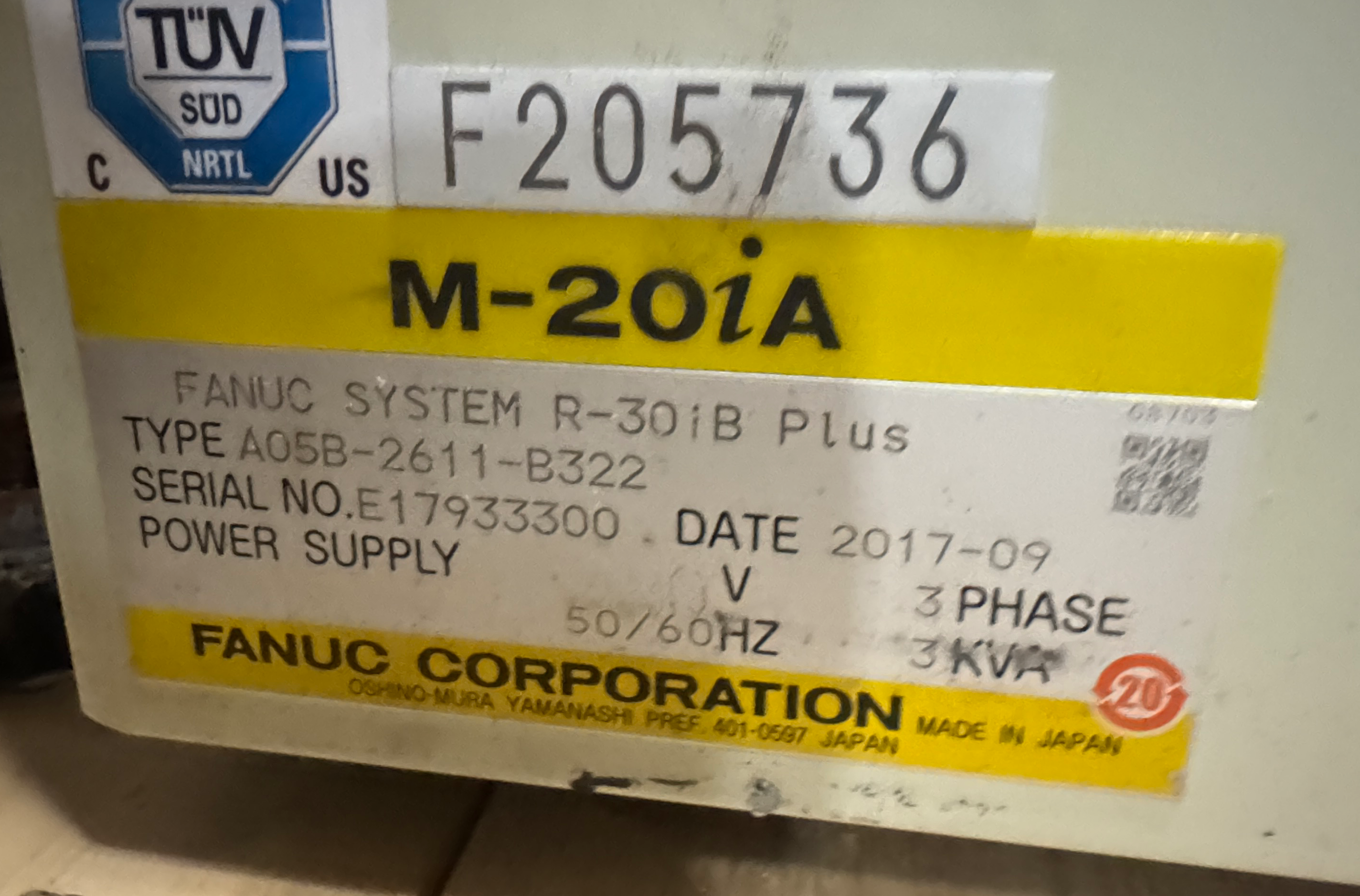 Used Fanuc M-20iA 6 Axis Industrial Robot With Fanuc R-30iB Plus Control