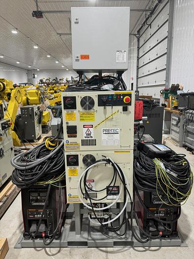 Used FANUC ARC MATE 120iD/12L, DUAL ARM, NEVER USED, R30iB PLUS, LINCOLN R450 WELDING POWER SUPPLY, TILT TURN POSITIONER