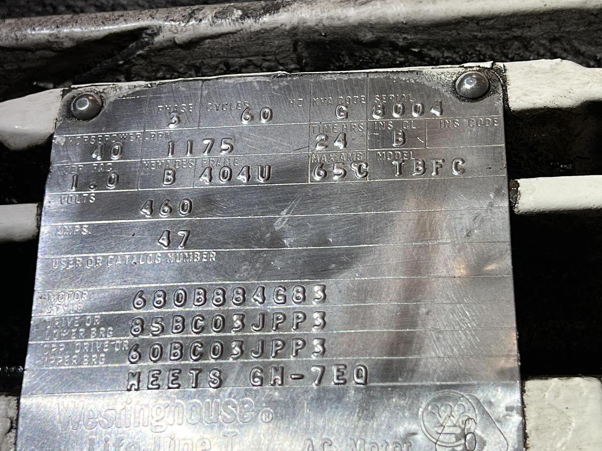 Used EXCELLO 3251S 48" SPLINE ROLLER WITH UNDER ARM SUPPORT AND 40 HP MAIN MOTOR