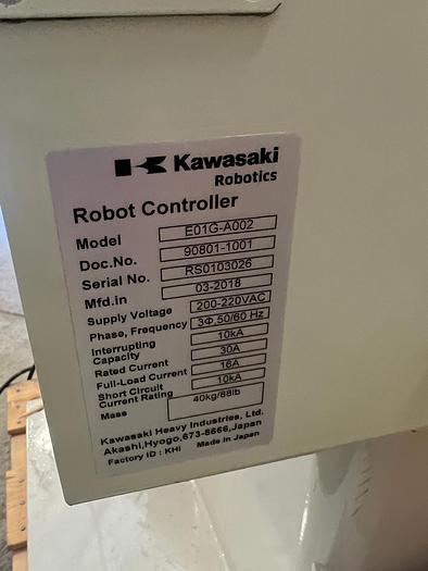 2018 KAWASAKI RS010L WITH E01 CONTROLLER, TEACH PENDANT, CABLES, TRANSFORMER, NEVER IN PRODUCTION