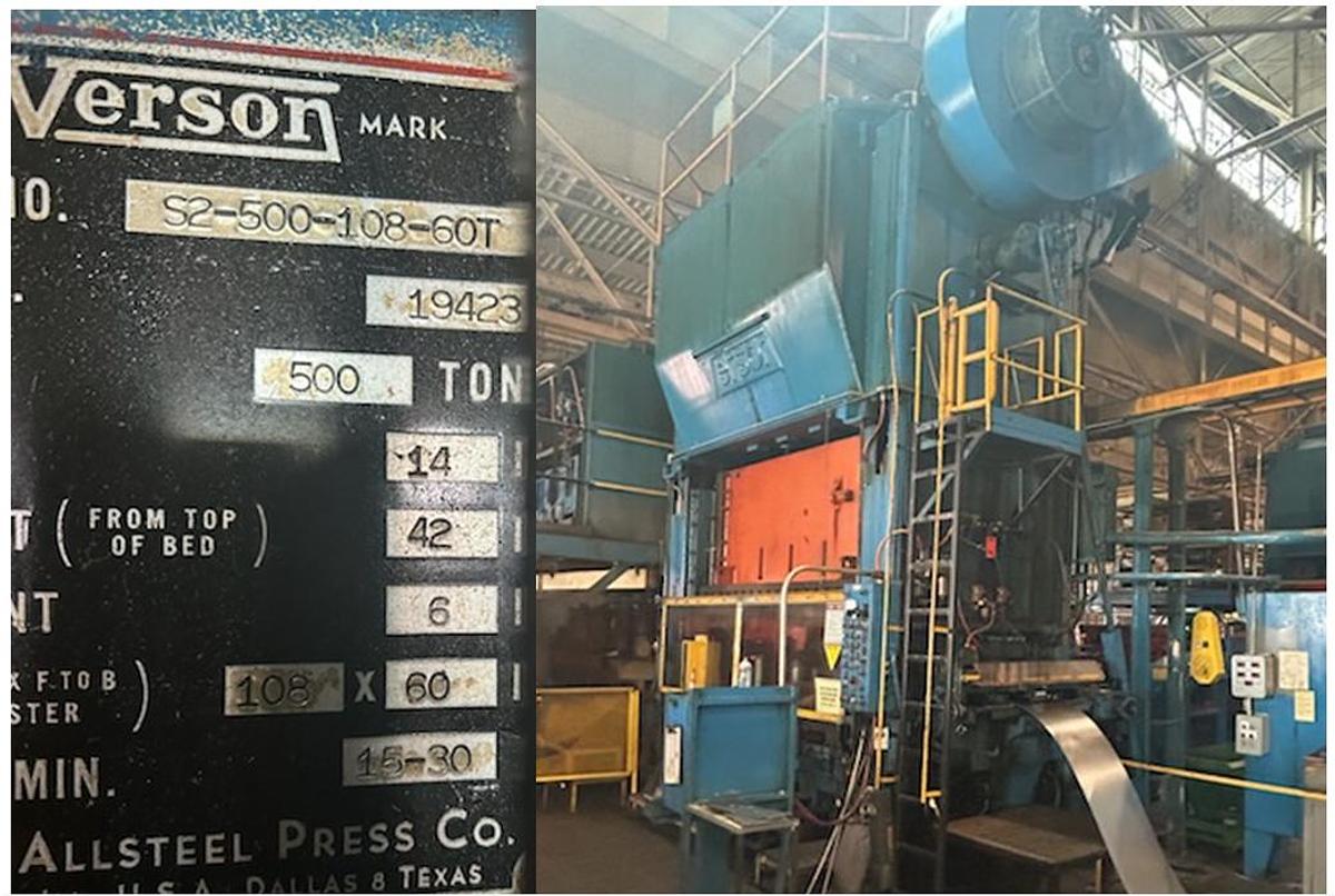 Used VERSON S2-500-108-60 SSDC PRESS