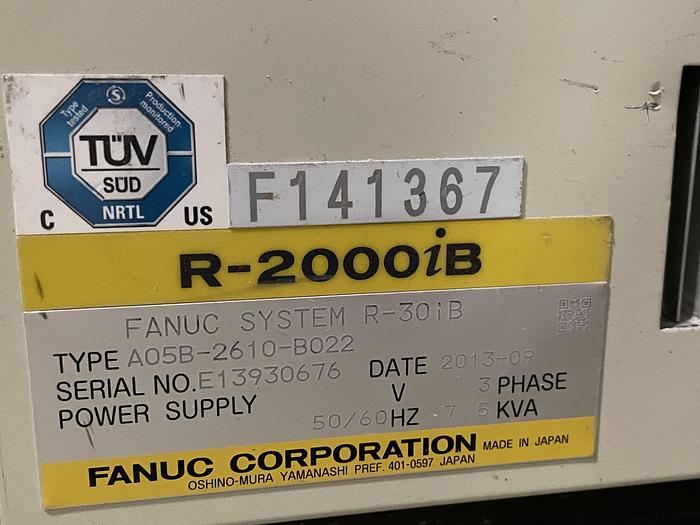 Used FANUC FANUC R-2000iB/165F 6 AXES ROBOT WITH FANUC R-30iB CONTROLLER AND VISION