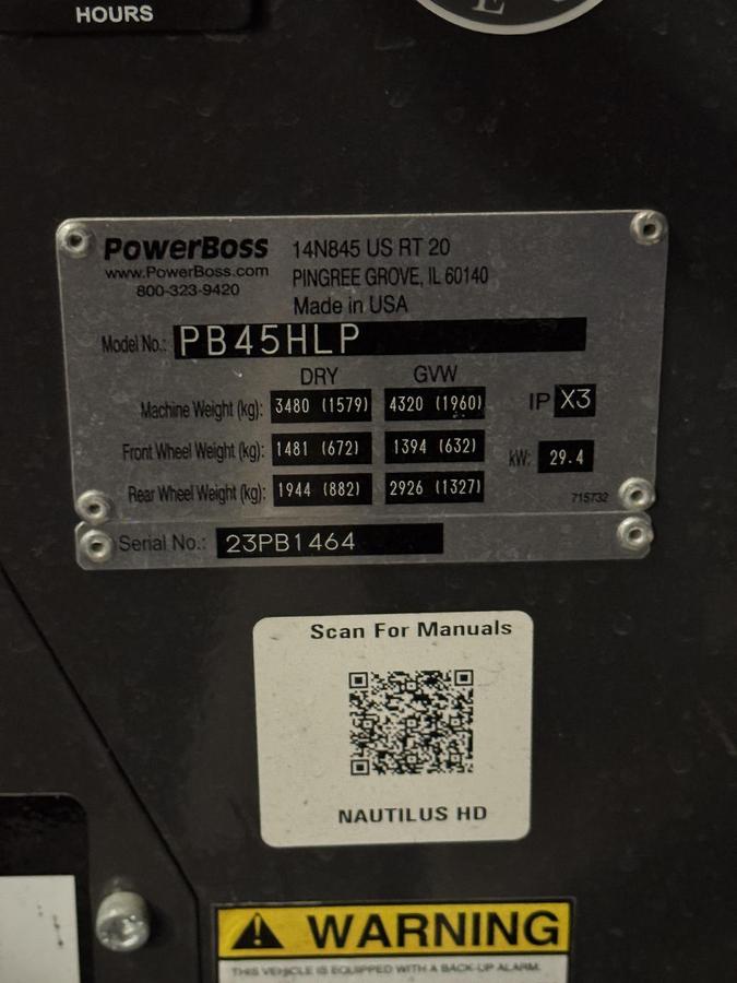 Used NAUTILUS POWER BOSS FLOOR SCRUBBER LP GAS POWERED KUBOTA WG1605L