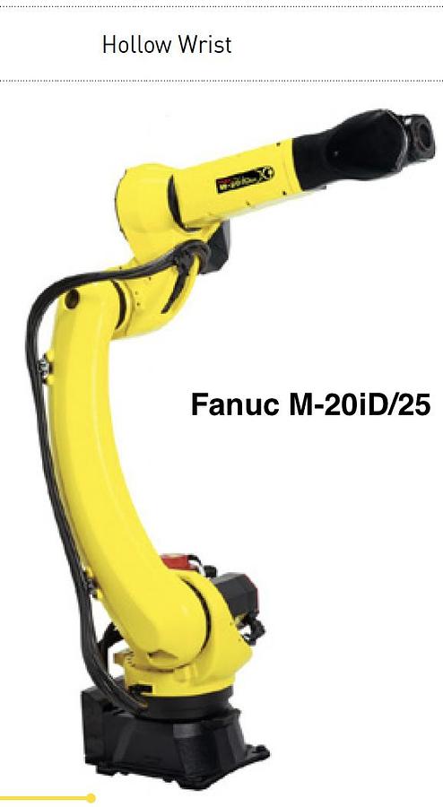 Used FANUC M-20iD/25 ROBOT WITH R-30iB PLUS CONTROLLER, PENDANT, CABLES. NEVER IN PRODUCTION!