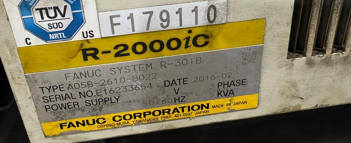 Used FANUC R-2000iC/165F ROBOT WITH R-30iB CONTROL ON 3 METER RTU