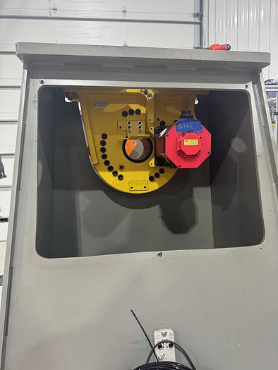 NEW FANUC ARC MATE 120iD/12L COMPLETE WELD CELL, DUAL ARM, NEVER USED, R30iB PLUS, LINCOLN R450 WELDING POWER SUPPLY, TILT TURN POSITIONER