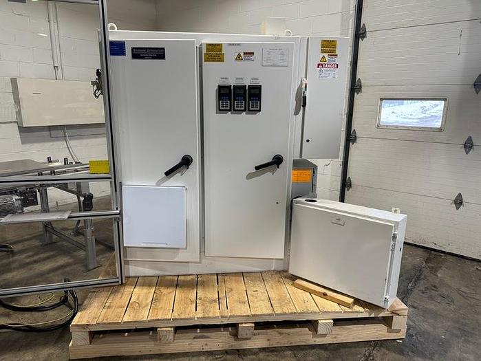 Used FANUC M10iA/12 6 AXIS ROBOT CELL WITH R-30iB PLUS CONTROLLER 2 PASS THRU CONVEYORS