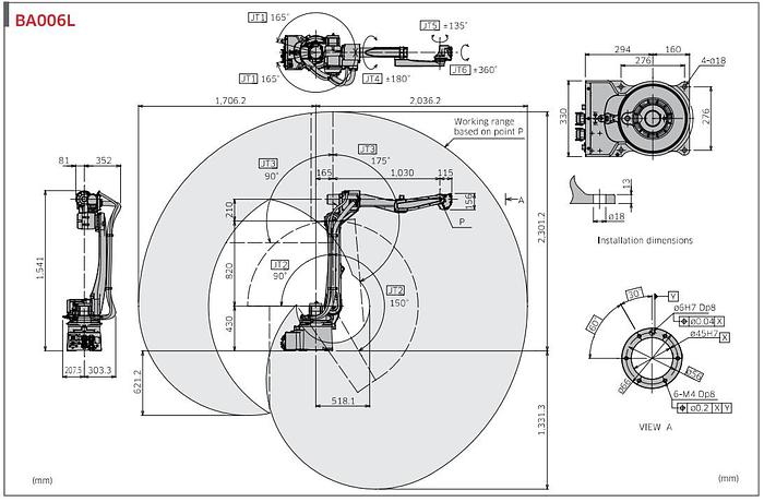 BRAND NEW KAWASAKI BA006L ROBOT WITH E01 CONTROLLER, TEACH PENDANT, CABLES, AND 14 MONTH WARRANTY