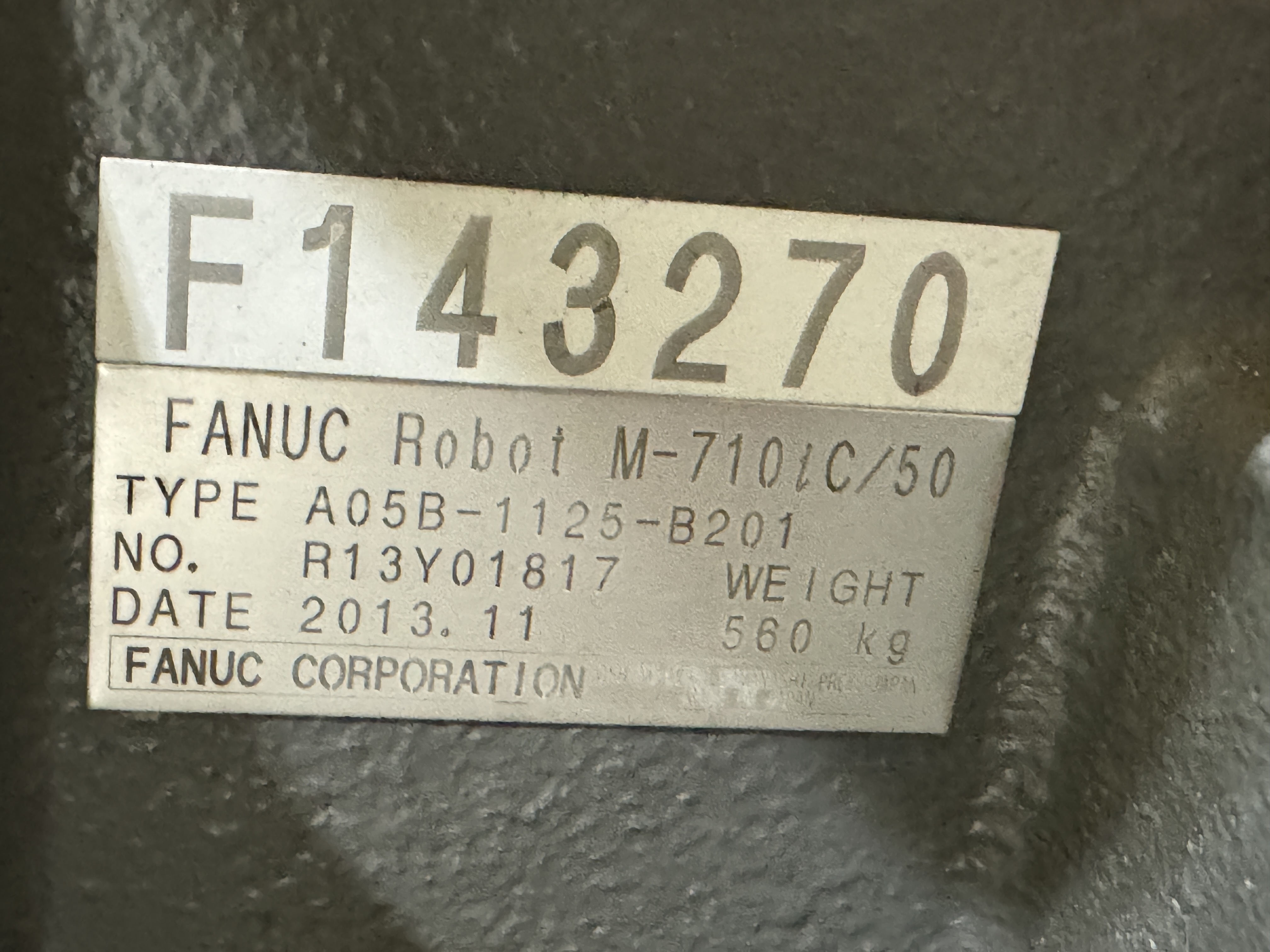 Used  FANUC M-710iC/50 6 AXIS ROBOT WITH R-30iB CONTROLLER