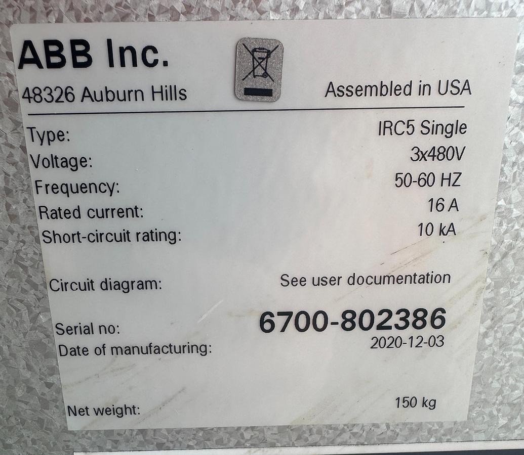 Used ABB IRB 6700-235/2.65 6 AXIS ROBOT WITH IRC5 CONTROL