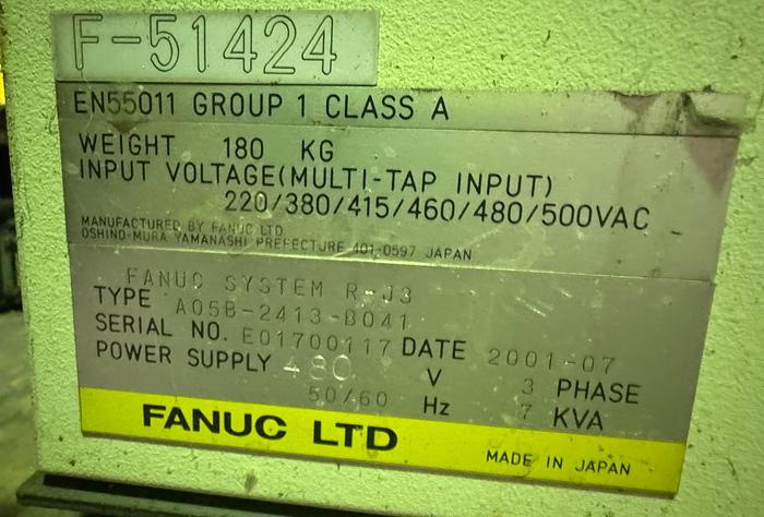 Used FANUC S500i 6 AXIS CNC ROBOT WITH RJ3 CONTROLLER PAYLOAD 15 KG X 2739 MM REACH