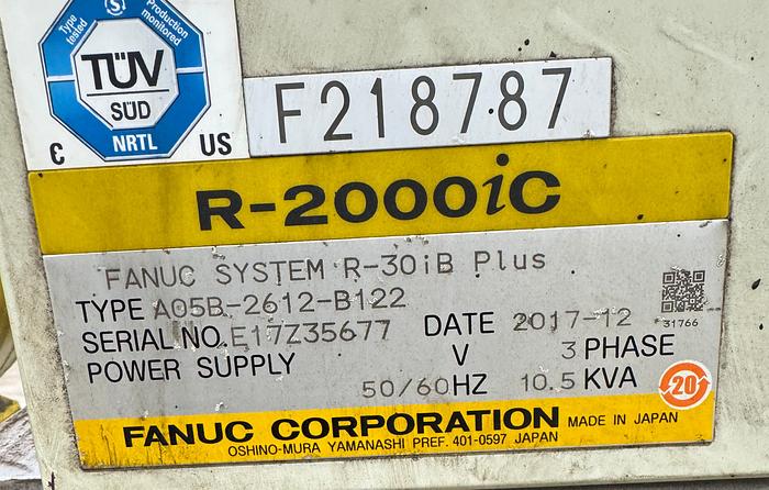 Used FANUC R-2000iC/270F 6 AXIS ROBOT WITH R-30iB PLUS CONTROLLER