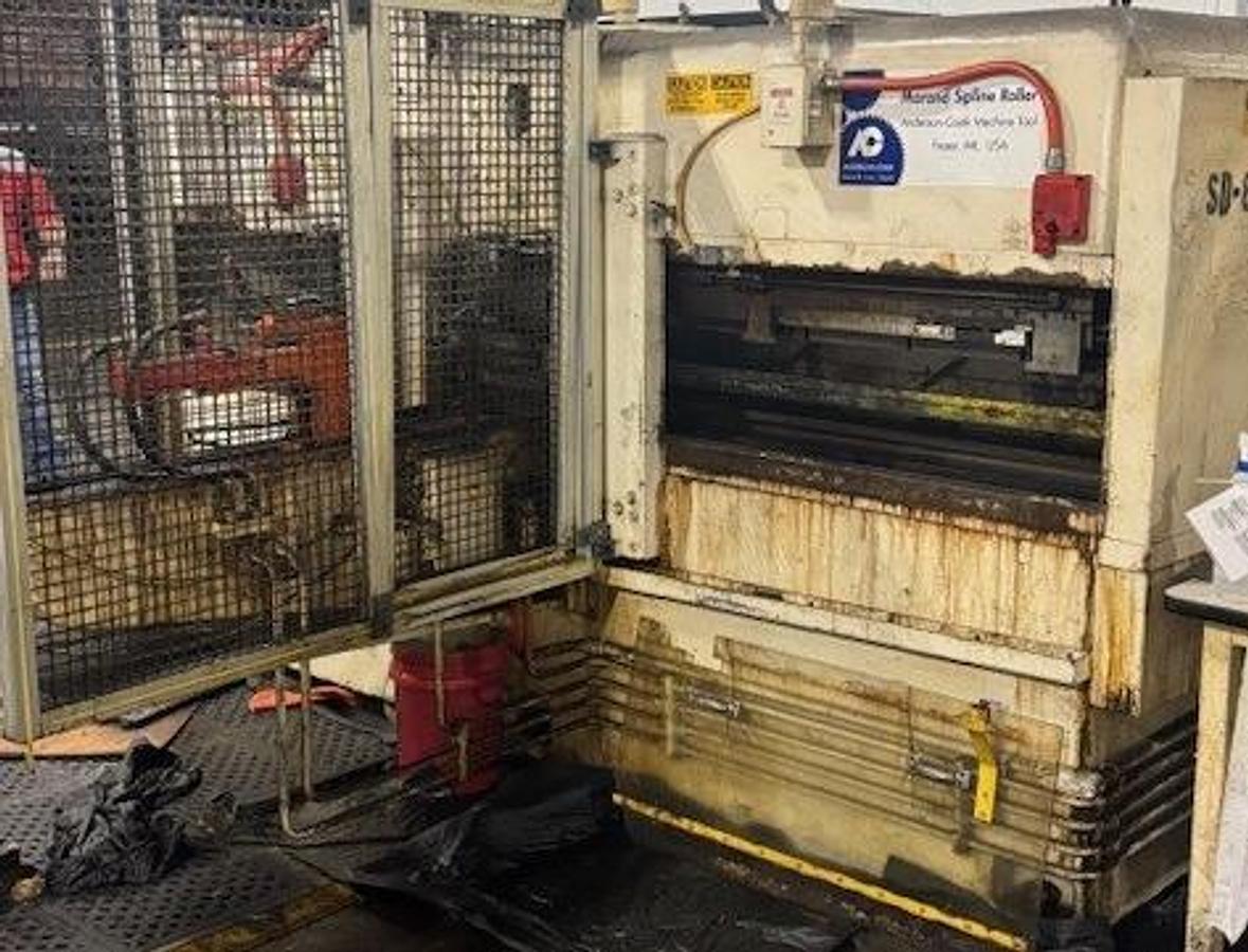 Used ANDERSON COOK 350 48" SPLINE ROLLER WITH UNDER ARM SUPPORT AND 40 HP MAIN MOTOR