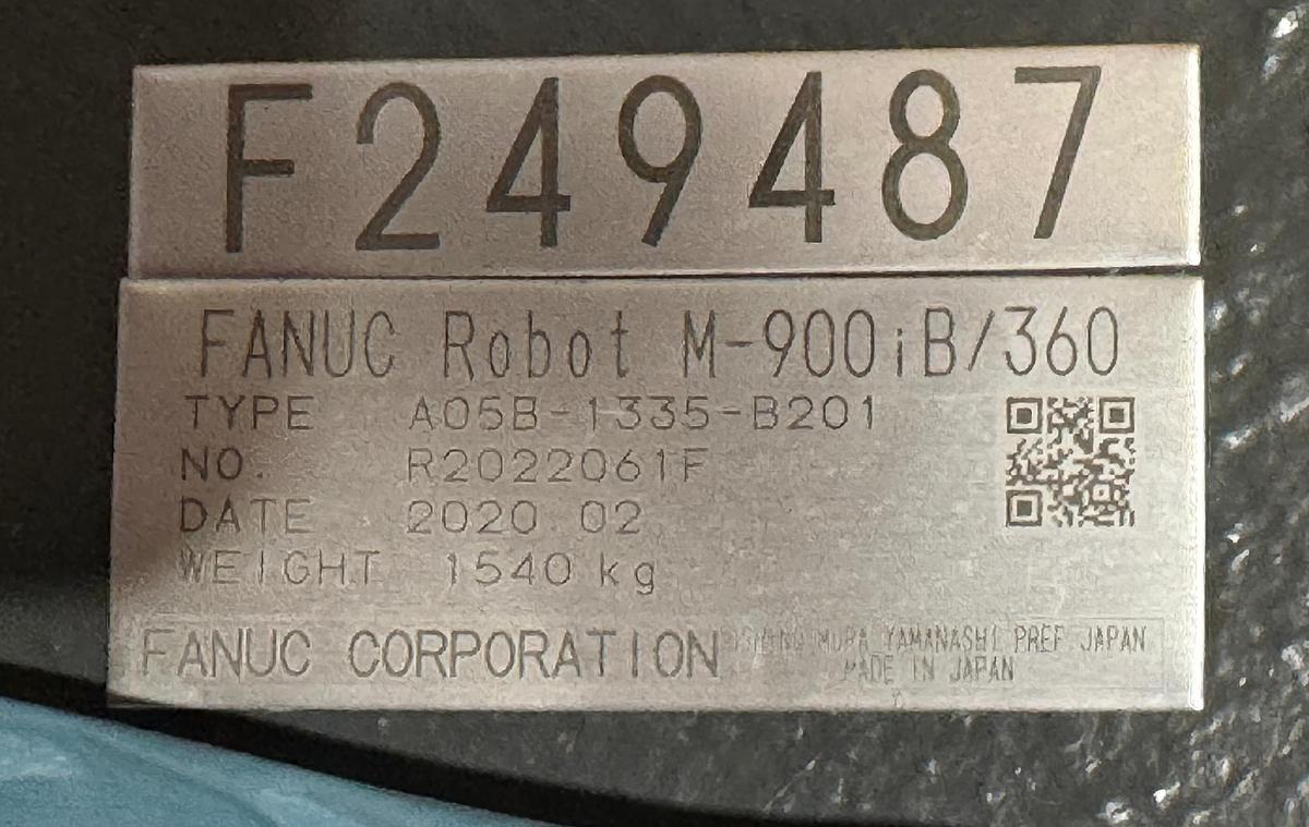 Used Fanuc M-900iB/360 Robot, R-30iB Plus Controller, 2020, Warranty