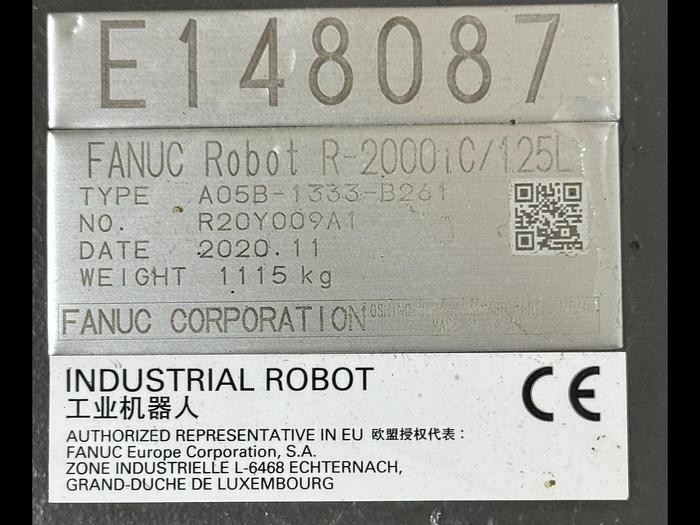 Used FANUC R-2000iC/125L 6 AXIS ROBOT WITH R-30iB PLUS CONTROLLER