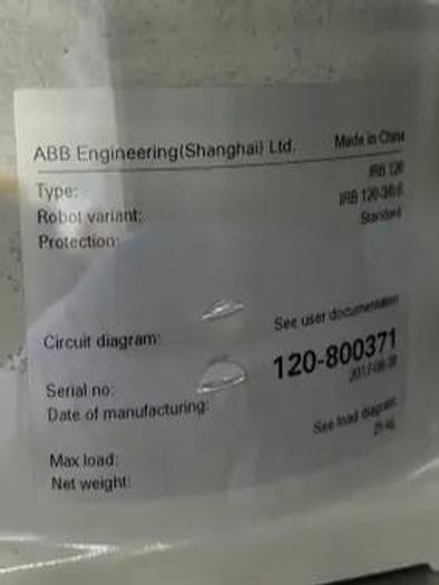 Used ABB IRB 120 6 AXIS CNC ROBOT WITH IRC5 CONTROLLER