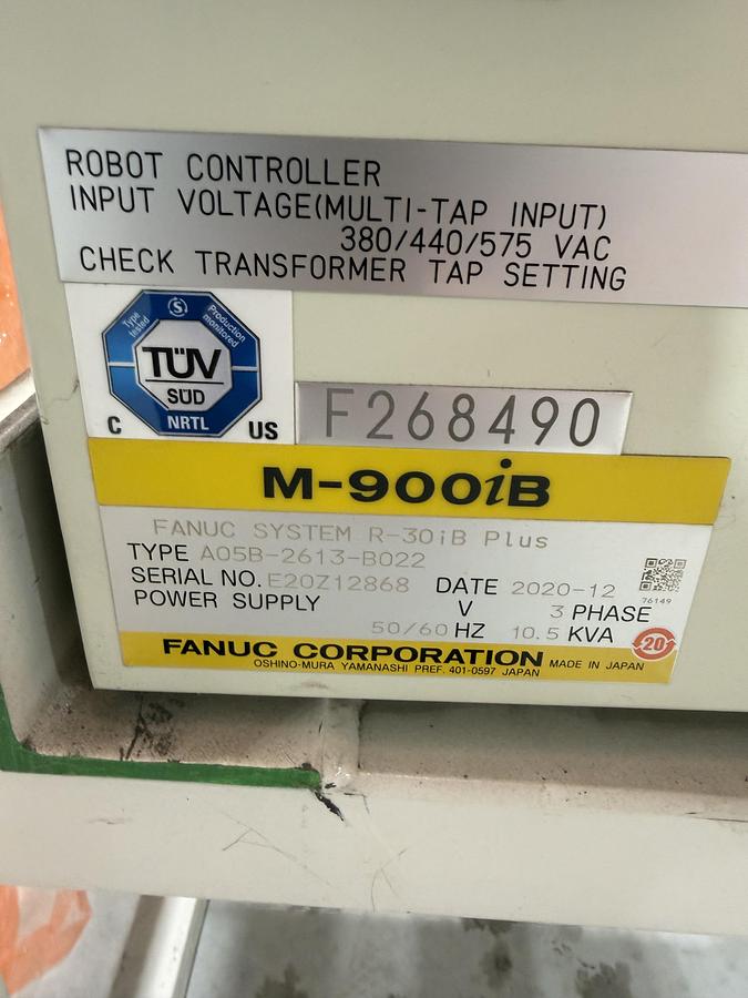 Used Fanuc M-900iB/360 Robot, R-30iB Plus Controller, 2021