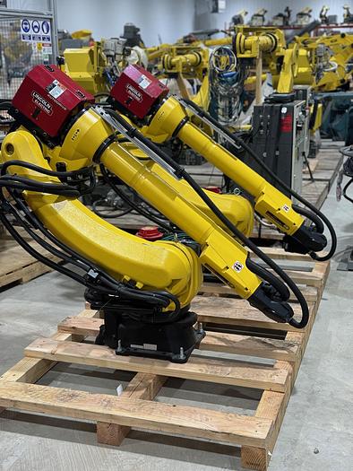 Used FANUC ARC MATE 120iD/12L, DUAL ARM, NEVER USED, R30iB PLUS, LINCOLN R450 WELDING POWER SUPPLY, TILT TURN POSITIONER