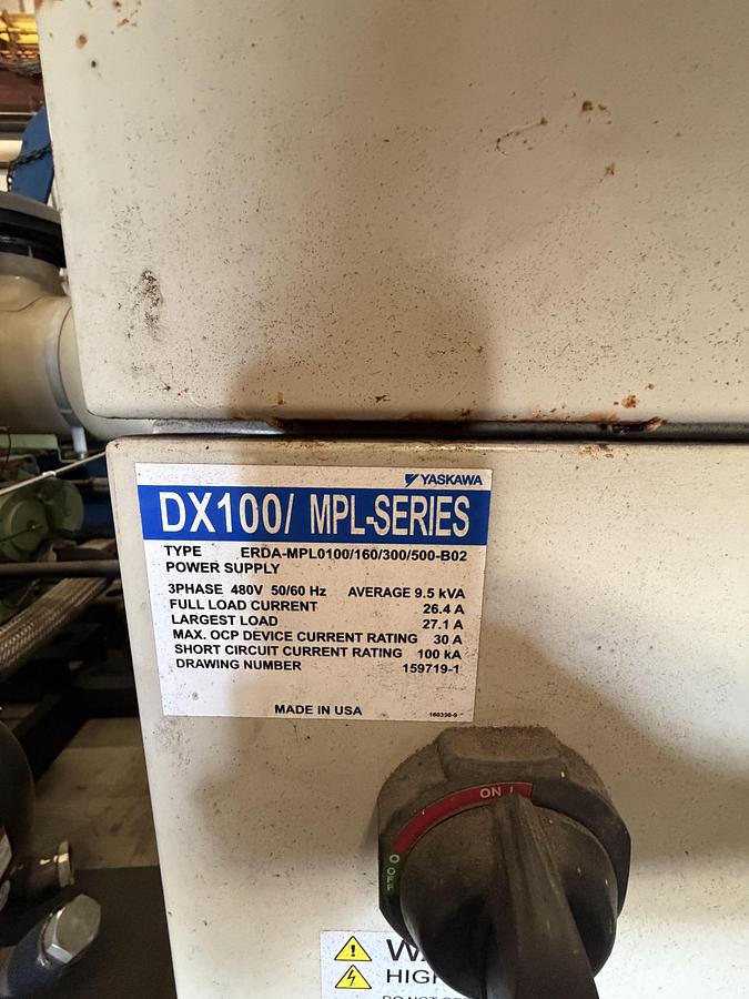 Used YASKAWA MOTOMAN MPL160 4 AXIS PALLETIZING ROBOT WITH DX100 CONTROLLER
