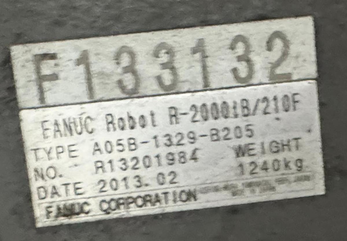 Used FANUC R-2000iB/210F 6 AXIS ROBOT WITH R-30iA CONTROL FOR SALE