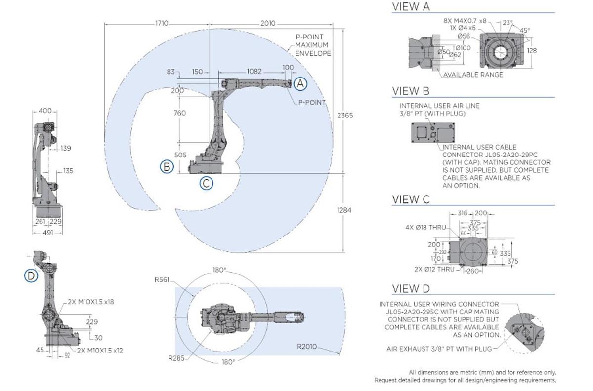 Used YASKAWA MOTOMAN GP25-12 NEVER USED 6 AXIS ROBOT WITH YRC1000 CONTROL