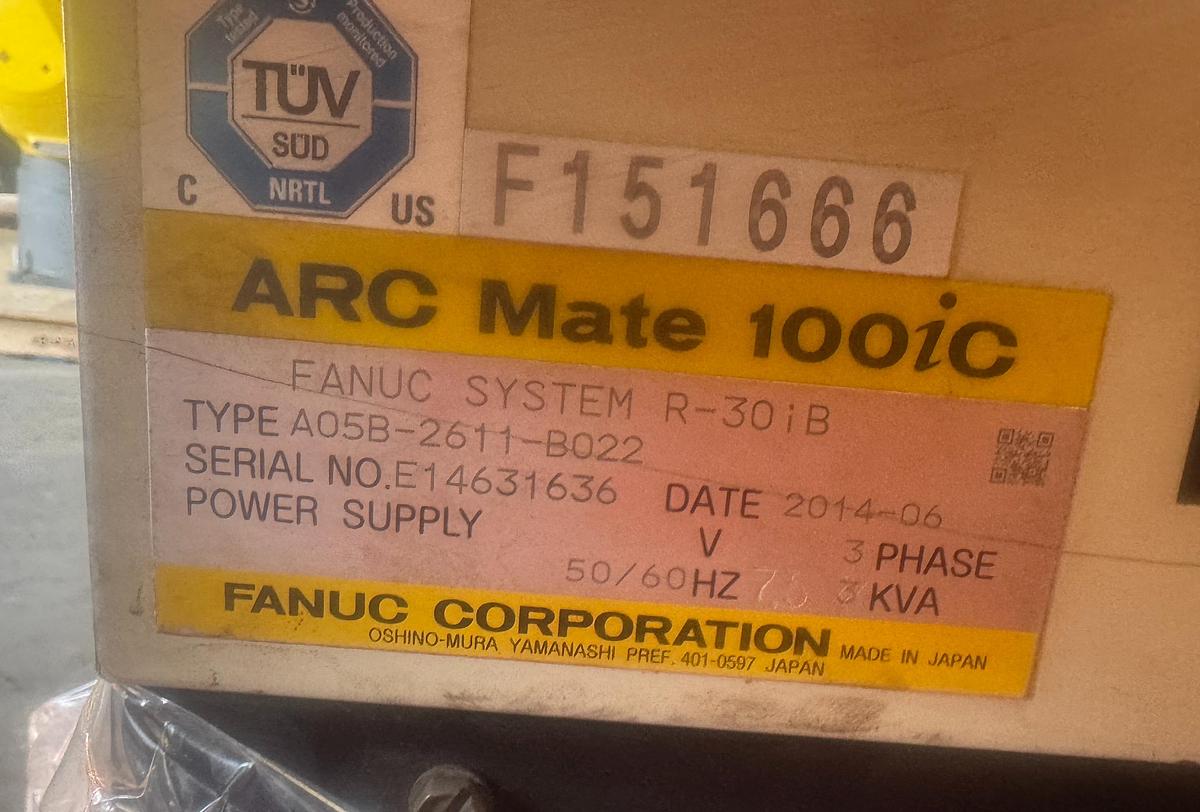 Used FANUC ARC MATE 100iC 6 AXIS MIG WELDING ROBOT WITH R-30iB CONTROL