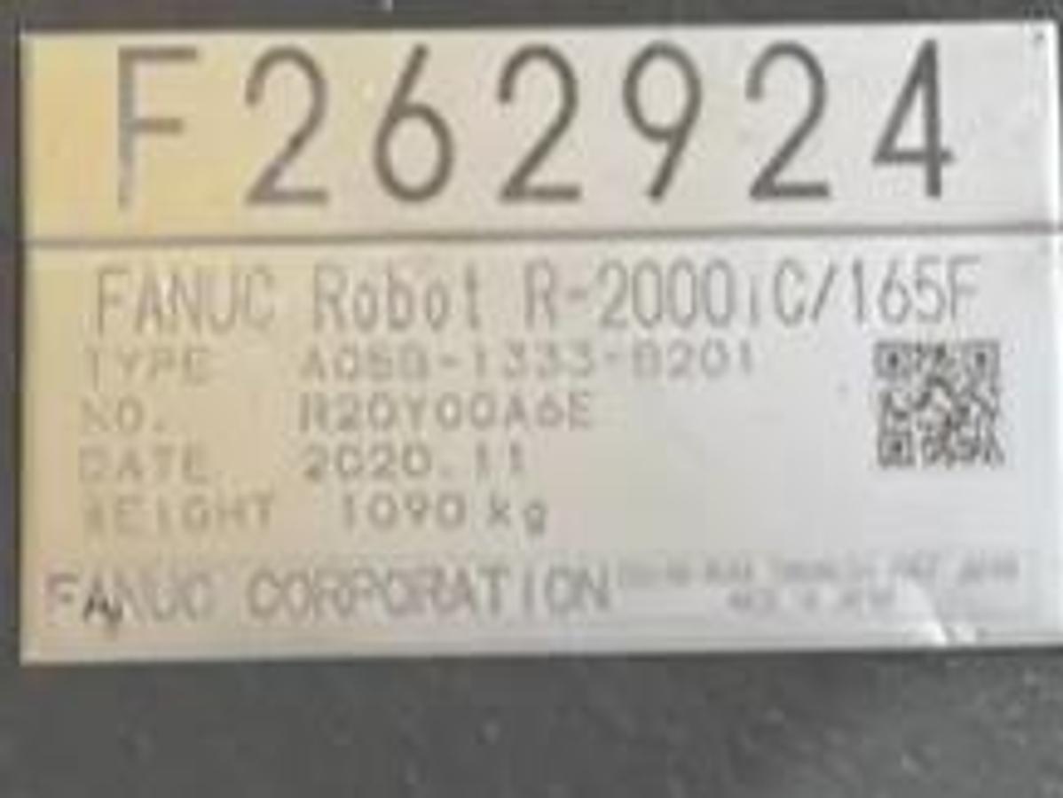 Used FANUC R-2000iC/165F 6 AXIS ROBOT WITH R-30iB PLUS CONTROLLER FOR SALE 