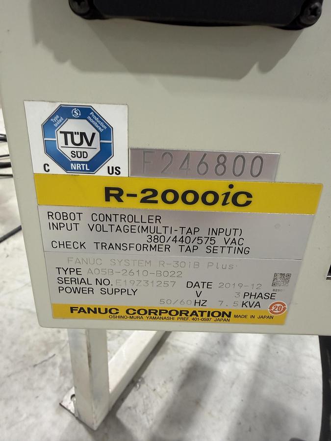 Used FANUC R-2000iC/210F robot, R-30iB Plus Controller, 2019, Used