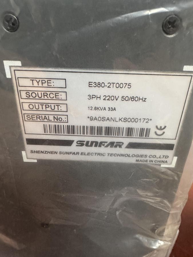 SUNFAR E380-2T0075 CONTROLLER
