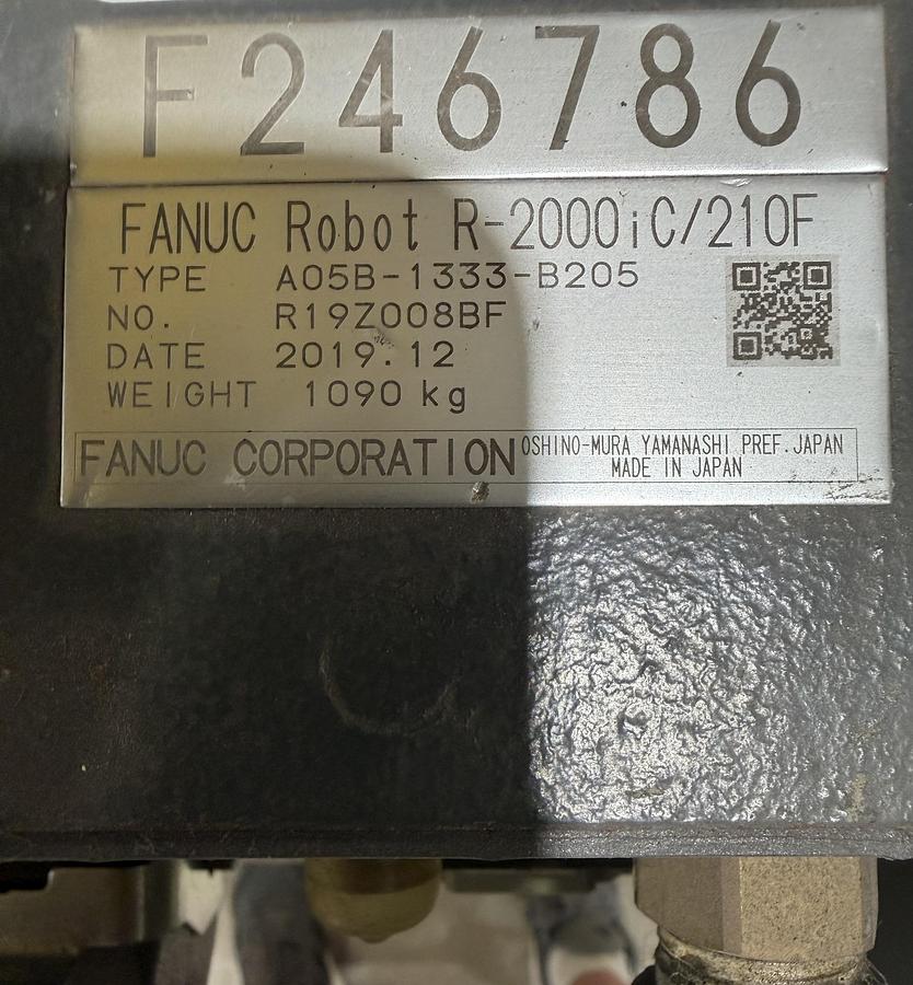 Used FANUC R-2000iC/210F robot, R-30iB Plus Controller, 2019, Used