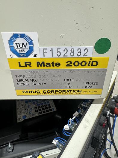 Used FANUC LR MATE 200iD/7L 6 AXIS ROBOT 4 HOURS USE LIKE NEW WITH R-30iB MATE CONTROLLER