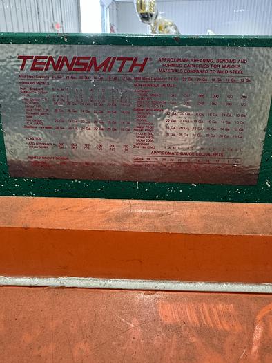 Used TENNESMITH MODEL A3616 PNEUMATIC 16 GAUGE X 36" SHEAR